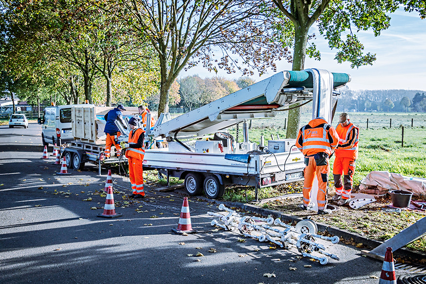 Linereinzug mit Förderband